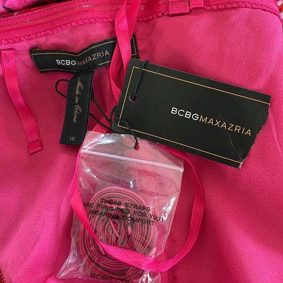 Bcbgmaxazria Strapless Begonia Combo Bubble Dress Size 12 BNWT - Picture 11 of 13